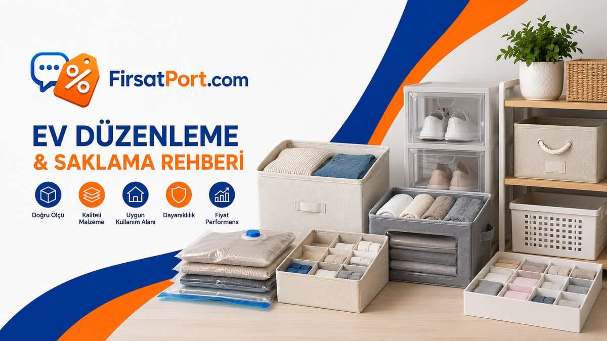 Ev Düzenleme ve Saklama Rehberi: Kutu, Organizer, Vakumlu Poşet, Dolap İçi Düzenleyici ve Raf Seçimi