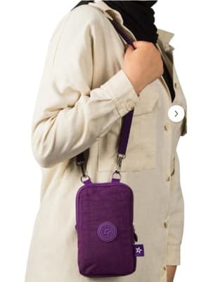 Unisex Su Geçirmez Krinkıl Mini Telefon Cüzdan ve Pasaport Boyun Askılı Çapraz Omuz Çanta.