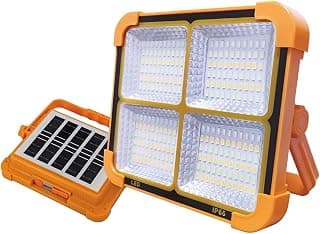 Jouis Solar Güneş Enerjili Kamp Lambası - IP66 Su Geçirmez Powerbank Özellikli Şarj Edilebilir Çok Fonksiyonlu Projektör, SOS Flaşörlü Çadır ve Avcı LED Işıldak