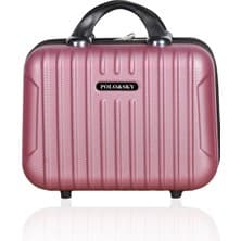 Polo&Sky Class Model Gül Kurusu Renk ABS Makyaj Çantası El Valizi Tekli Boy 30x24x16 cm Dayanıklı Özellik