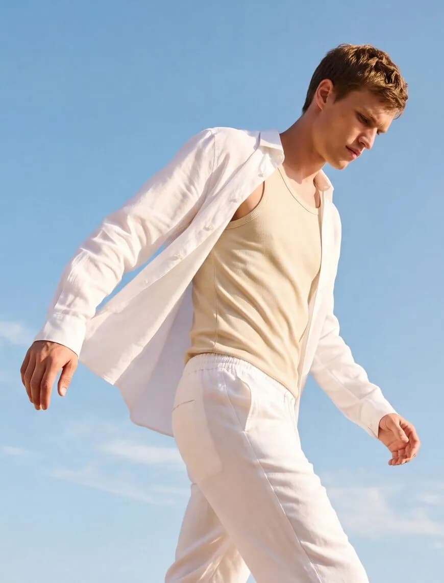 Kolsuz Pamuklu Bisiklet Yaka Slim Fit Atlet