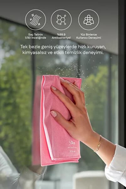 Silva Ultrafiber Premium Cam Bezi - Pembe (40x40 cm)
