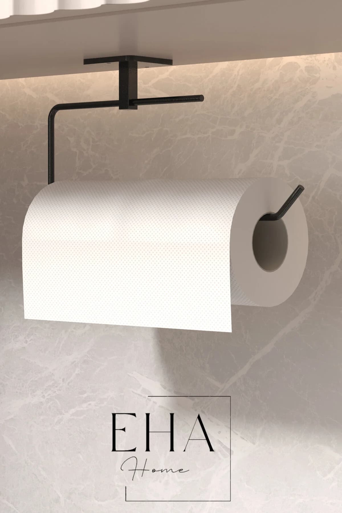 EHA HOME Yapışkanlı Siyah Kağıt Havluluk Rulo Havluluk Peçetelik Yapışkanlı Tasarım Askı