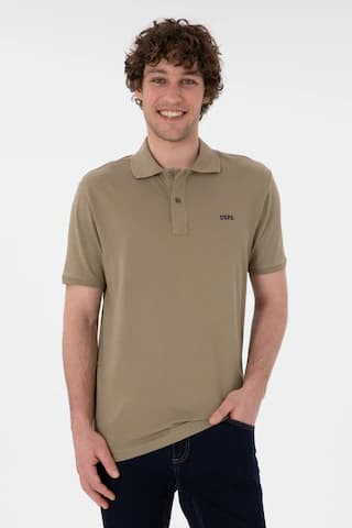 U.S. Polo Assn. Erkek Regular Fit Polo Yaka Haki Basic Tişört 50306007-VR027