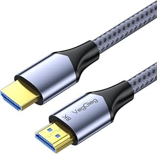 VegGieg HDMI 2.1 8K 60Hz 4K 120Hz 48 Gbps HDR eARC HDCP 2.2 Örgülü Ses ve Görüntü Kablosu 1 Metre