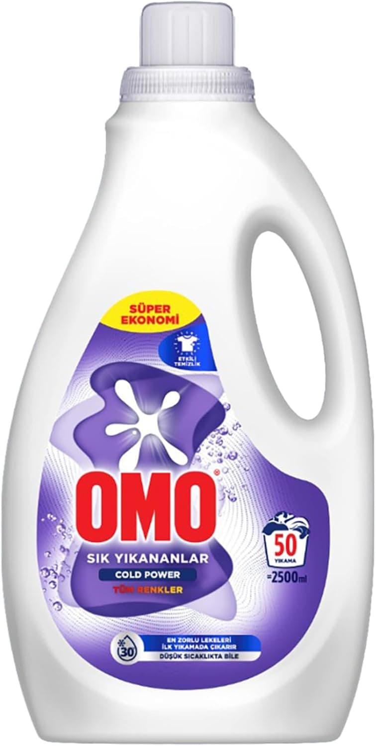 OMO Cold Power Sık Yıkananlar Tüm Renkler İçin Sıvı Çamaşır Deterjanı 2500 ml