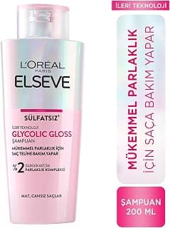 L'Oreal Paris Elseve Glycolic Gloss Mükemmel Parlaklık için Bakım Yapan Şampuan 200 ml