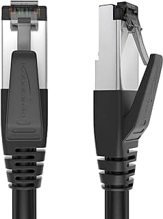 KabelDirekt – Cat 8 ağ kablosu 40Gbit/s – 10m | LAN kablosu/Ethernet kablosu, maksimum fiber hızı iletir ve oyun/PS5/Xbox için uygundur, RJ45 fiş