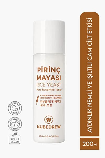 NUBEDREW Pirinç Mayası Tonik 200 ml Aydınlatıcı Beyazlatıcı Leke Karşıtı Nemlendirici Bakım Etkili