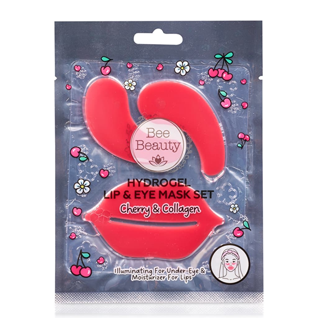 Bee Beauty Vişne Hidrojel Dudak ve Göz Maske Seti