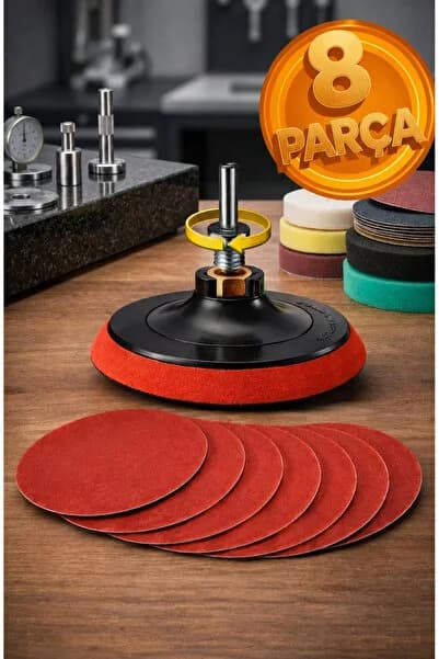 NEXTRA 115 Mm Cırt Zımpara Kağıdı El Zımparaları Ucu Seti Matkap Aparatı Avuç Içi Spiral Taşlama 8 Parça