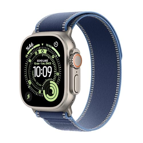 Apple Watch Ultra 3 GPS + Cellular 49 mm Koşu ve Çoklu Spor İçin Sağlam Titanyum Natürel Kasaya Sahip Üst Düzey Akıllı Saat ve Mavi/Parlak Mavi Trail Loop - M/L