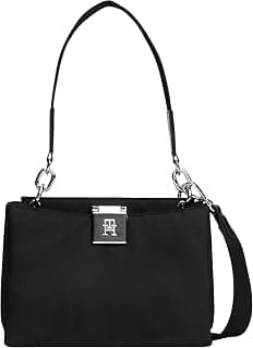 Tommy Hilfiger TH HER MED SATCHEL NYLON SV Kadın Çanta, Siyah, Tek Beden