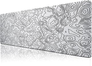 Klasse Pro - 6 Farklı Model Dikişli Kenar 70x30 cm Oyuncu Gaming Mouse Pad (White Map Lines)