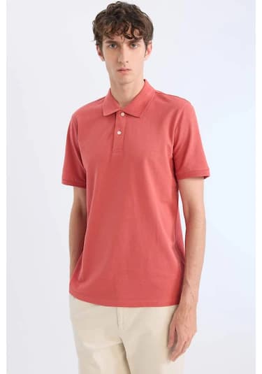 DeFacto %100 Pamuk Regular Fit Polo Yaka Kısa Kollu Basic Düz Pike Kumaş Tişört C1293AX25SPOG368