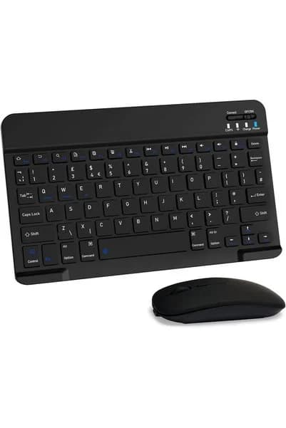 m.tk moveteck Üniversal Tablet Telefon iPad Cihazlara Uyumlu Kablosuz Taşınabilir Bluetooth Klavye ve Mause Seti