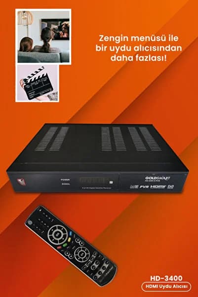 HD-3400 HDMI Çıkışlı Tüplü TV Uyumlu Scart PVR Kayıt HD Uydu Alıcısı