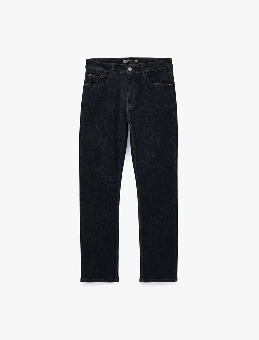 Normal Bel Pamuklu Straight Fit Jean Pantolon - Mark Jean
