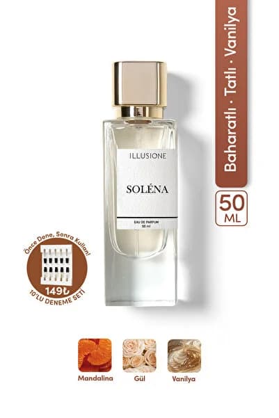 Soléna EDP Kadın Parfüm 50ml | Baharatlı-tatlı-vanilya| Narenciye, Gül, Vanilya
