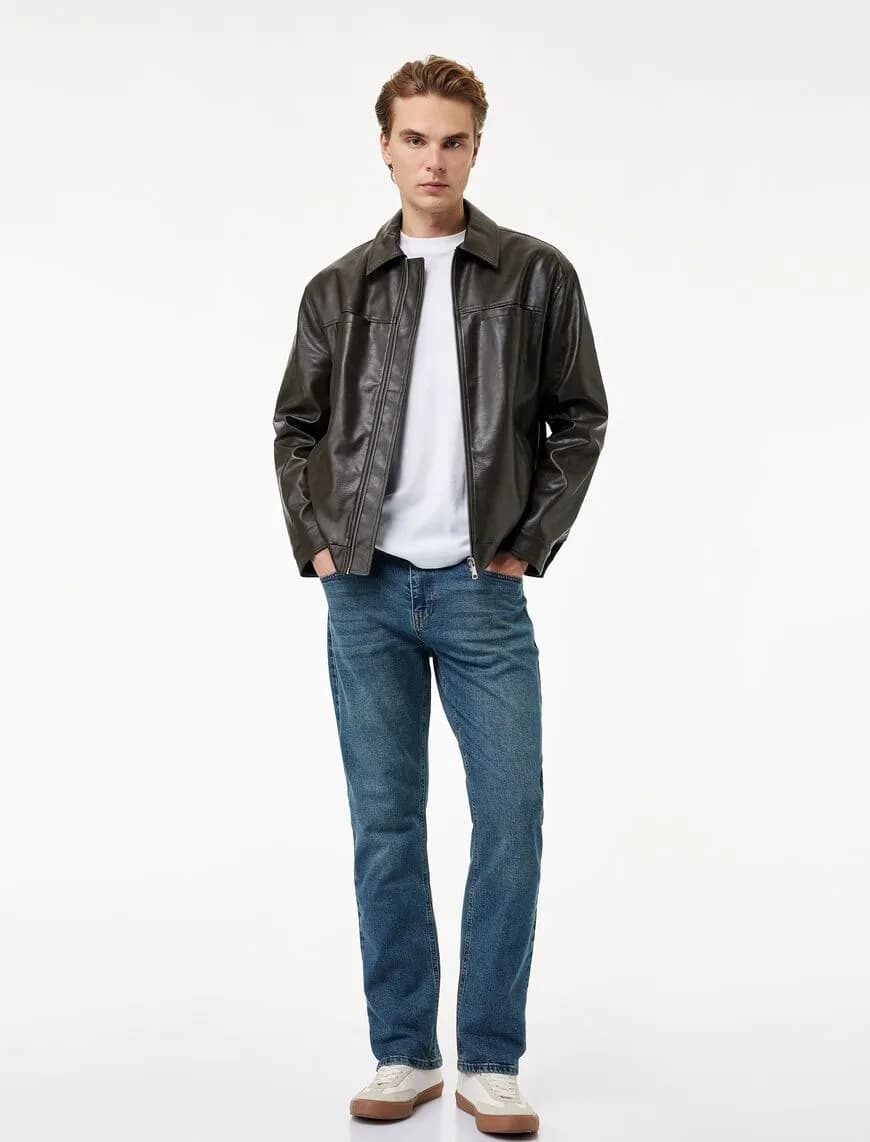 Normal Paça Pamuklu Straight Fit Jean Pantolon - Mark Jean
