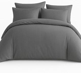 Çift Kişilik Çizgili Saten Nevresim Takımı%100 Pamuk 200x220 - Yumuşak Dokulu Lüks Nevresim Takımı - 4 Parça - Nevresim 200x220 cm, Çarşaf 240x260 cm, Yastık Kılıfı 50x70 cm (2 Adet)