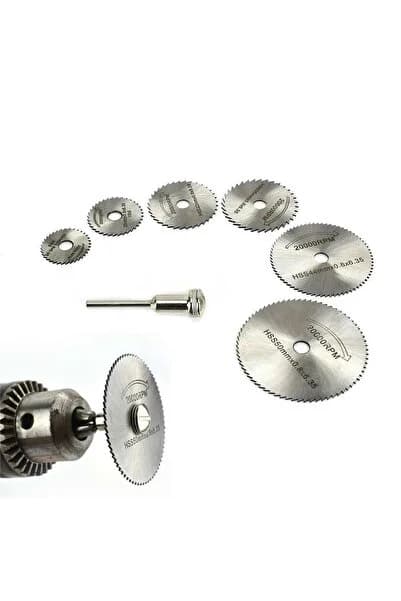 Genel Markalar Mini Dairesel Testere Bıçağı 7 Li Set Döner Dremel Ahşap, Plastik, Laminat Ve Alüminyum