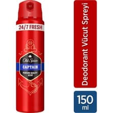 Old Spice Captain Erkek Sprey Vücut Deodorantı 150 ml Ferahlatıcı Koku