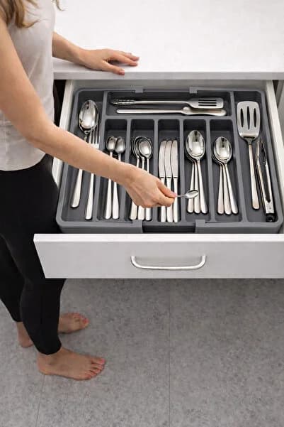 Çift Taraflı Uzayabilen Pratik Çekmece İçi Kaşıklık Organizer Çekmece Düzenleyici