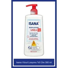 Isana Vücut Losyonu 300 ml %5 Üre ile 48 Saat Nemlendirme Kuru Ciltler için Vegan
