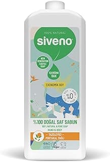 Siveno %100 Doğal Sıvı Kastil Sabun Portakal Yağlı Yoğun Nemlendirici Arındırıcı Bitkisel Vegan 1000 ml