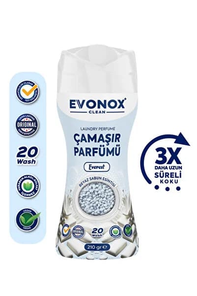 Clean Granül Çamaşır Parfümü & Çamaşır Yumuşatıcı Everest Beyaz Sabun Esintisi 210 gr