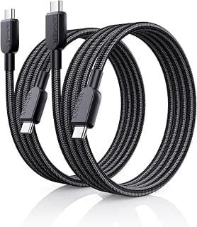 Anker 240W USB-C - USB-C Kablosu, 1.8 Metre Çift Örgülü Type-C Şarj Kablosu, Siyah - A81C6