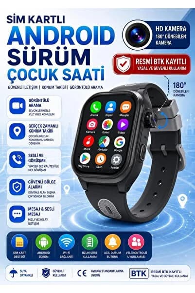 howear Konumlu Akıllı Çocuk Takip Saati Sim Kartlı Görüntülü Arama Kameralı GPSli