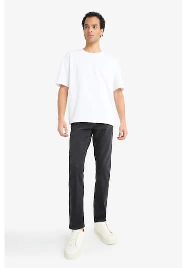 Defacto Pedro Slim Fit Dar Kalıp Normal Bel Dar Paça Jean Pantolon F2922ax25aunm36 Antrasit