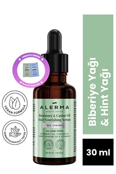Alerma Biberiye & Hint Yağı Besleyici Saç Bakım Serumu 30 ML