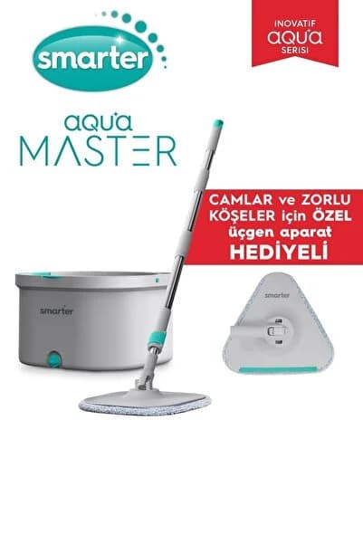 Aqua Master Ve Üçgen Aparat Temiz & Kirli Suyu Ayırma Temizlik Seti Mop Paspas Cam Sileceği