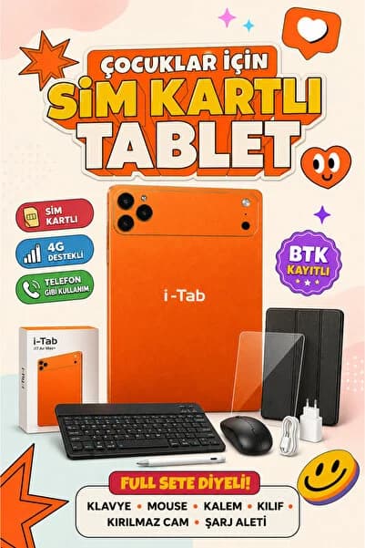 asfteknoloji 17 ProMax Sim Kartlı Tablet-Telefon BTK Kayıtlı Klavye+Mous+Kalem+Kılıf+Kırılmazcam Full Set Hediyeli