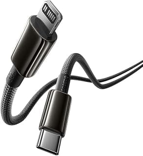 Baseus Tungsten Gold Air 30W Type-C to Lightning (iP) Hızlı Şarj ve Veri Aktarım Kablosu, PD Destekli Örgülü Kopmaz Yapı, iPhone ve iPad Uyumlu, 1.2 Metre, Cluster Siyah