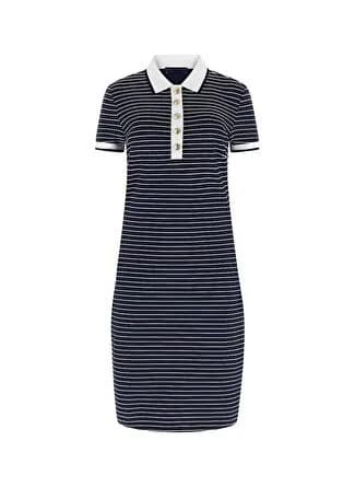 Guess Siyah Beyaz Çizgili Kadın Polo Yaka Slim Fit Elbise W6GK14K2948-SB09