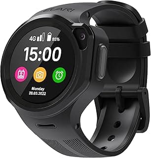 Elari 4G Çocuk Akıllı Saat Telefon GPS Takip Cihazı Erkek ve Kız Çocukları için Su Geçirmez, 2 Yönlü Sesli ve Görüntülü Aramalar, SOS Düğmesi, Çıkarma Sensörü, Kamera, MP3 Çalar - KidPhone 4GR (Siyah)