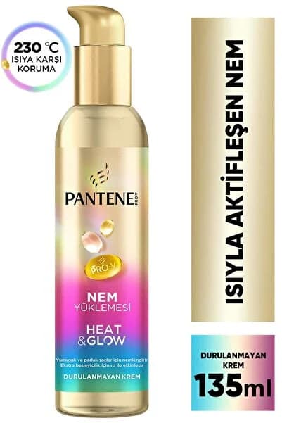 Pantene Nem Yüklemesi Heat & Glow Durulanmayan Krem 135ml