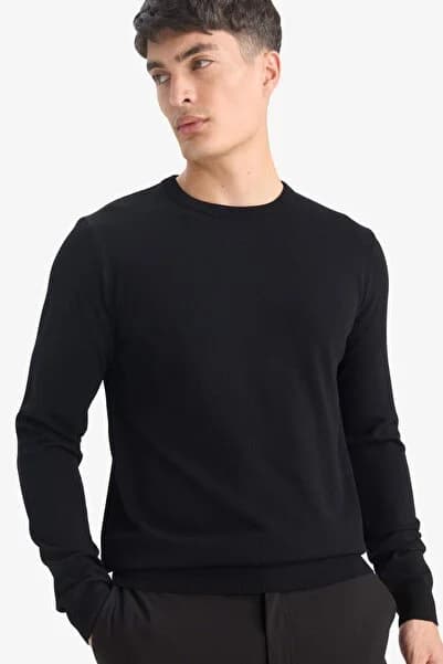 Defacto Regular Fit Bisiklet Yaka Basic Triko Kazak A5268AX23AU
