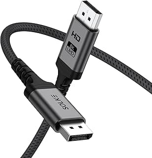 8K DisplayPort 1.4 Kablo 2M – 8K 60Hz 4K 144Hz 2K 240Hz 32.4Gbps G-Sync FreeSync Uyumlu Oyuncu Monitör Kablosu, Örgülü Alüminyum