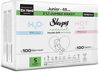 Sleepy Natural Double Soft Avantajlı Mega Paket Bebek Bezi 5 Numara Junior 48 Adet