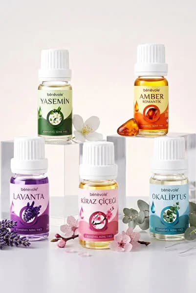 Benevole 5'li Set Uçucu Koku Yağı | Esansiyel Yağ | Buhurdanlık Yağı | Difüzör Esansı | Ortam - Oda Kokusu - 10 ml