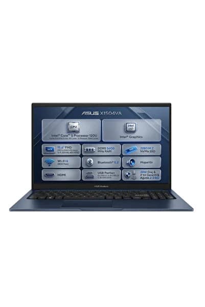 ASUS Vivobook 15 Core 5 120U 8GB 512GB 15.6" FHD Freedos Laptop, Notebook X1504VA-BQ5387