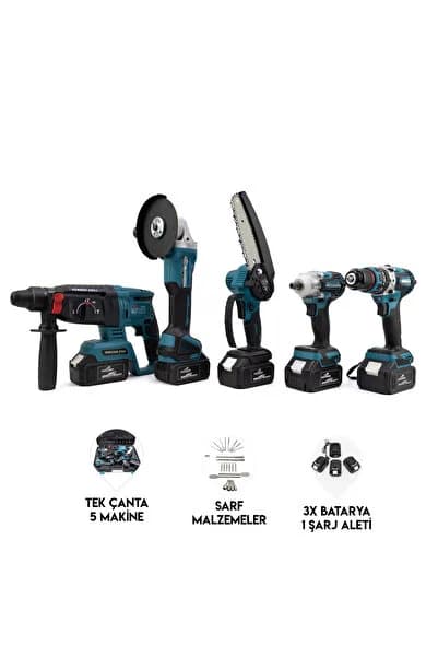 Dawreek Beşli Set MK350 (Budama testeresi 10mm Ç.MANDREN+S.SIKMA+Ş.SPRAL+Ş.HİLTİ)