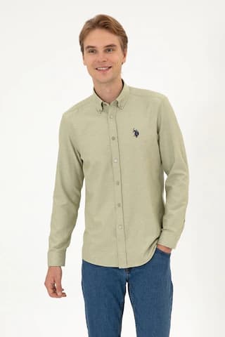 U.s. Polo Assn. Erkek Açık Haki Gömlek Basic 50316723-vr183 Acık Hakı