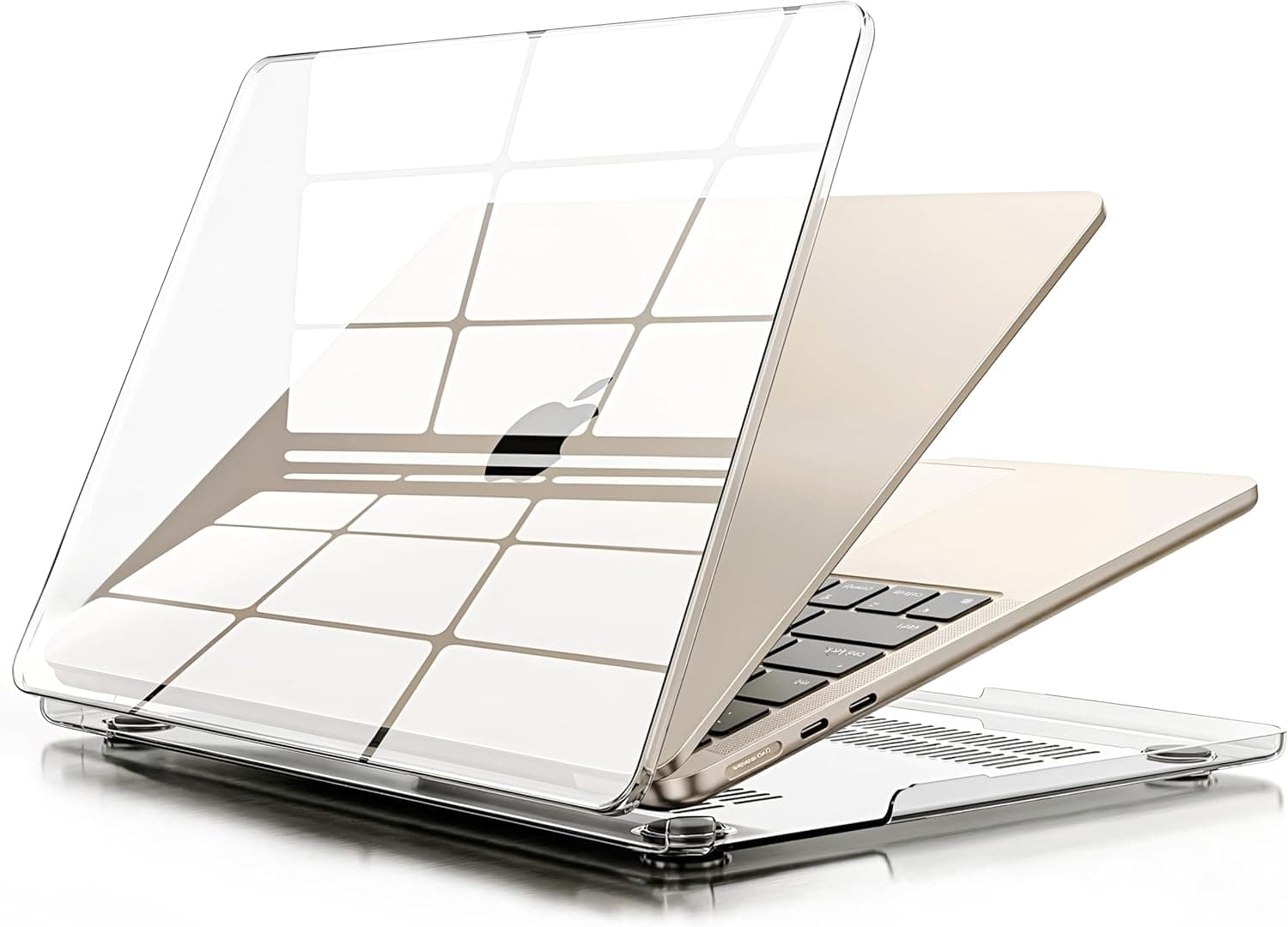 Minesk MacBook Air【M5/M4/M3/M2】13.6 inç | ile Uyumlu Crystal Ultra Şeffaf Sert Kılıf | 2026/2025/2024/2023/2022 | A3449 - A3240 - A3113 - A2681 | Yılları ve Model Numaraları (Şeffaf, 13.6 inç)