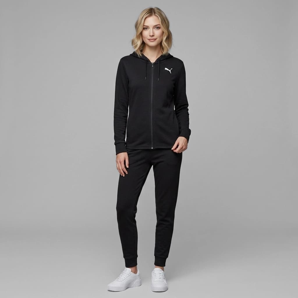 Puma Classic Tracksuit Full-Zip Hoodie 673699-01 Kadın Eşofman Takımı Siyah